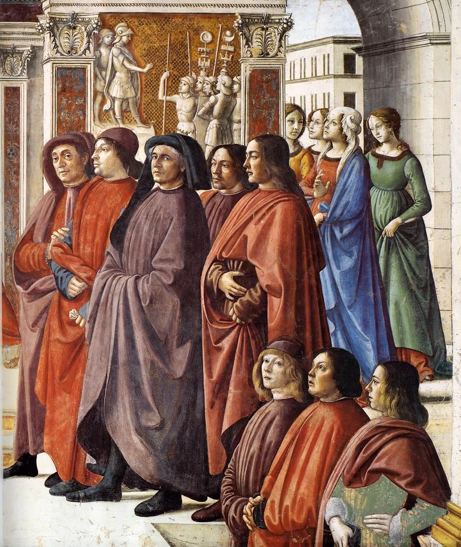 L'angelo appare a Zaccaria - Cappella Tornabuoni, Santa Maria Novella, Firenze, dettaglio